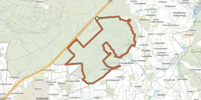 The VTT n°2 - Sud Mi-Forêt track on the IGN map