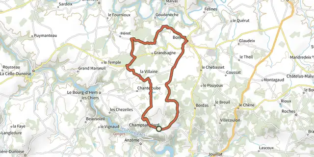 The Hitoire et nature track on the IGN map