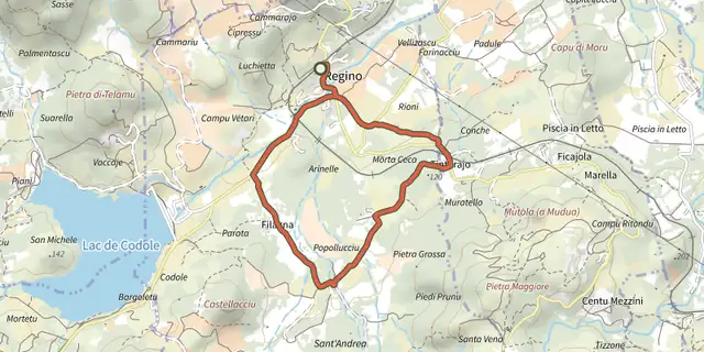 The Boucle VTT FFC 1 : Le Reginu track on the IGN map