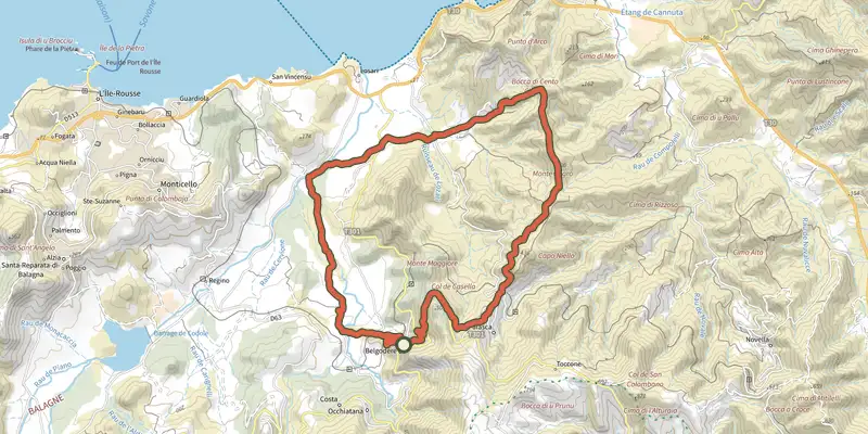 Map of the Boucle VTT FFC 3 - Parasu track on the IGN map, with the start and numbered waypoints