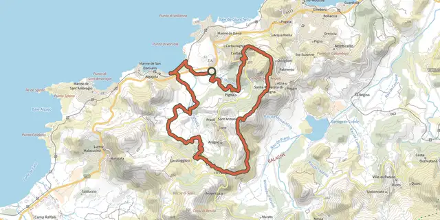 The Boucle VTT FFC 6 - Pieve d'Aregno track on the IGN map