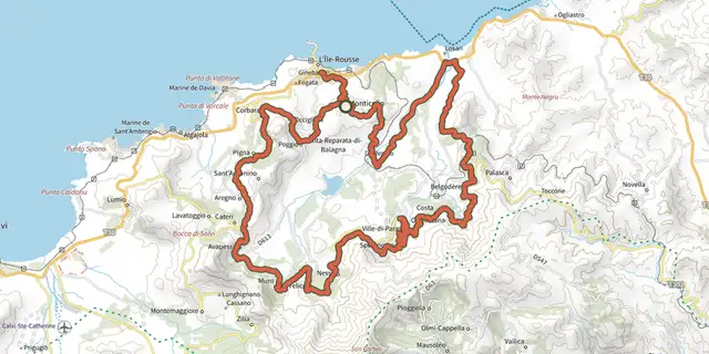 Tracé de Tour du piemont balanin sur le Plan IGN