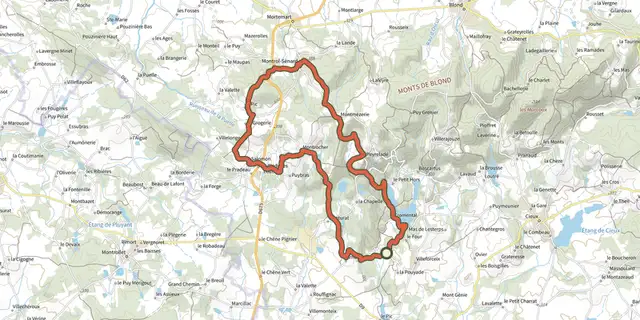 The Le Rocher aux Fées track on the IGN map