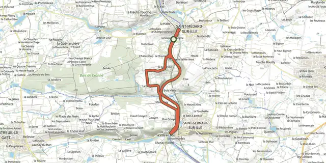 The De bois et d'eau track on the IGN map
