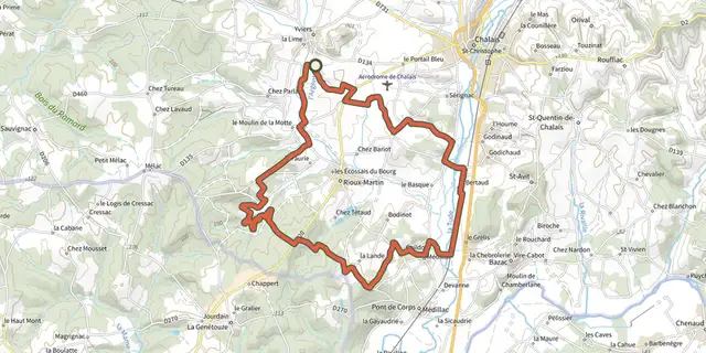 The L'étang des Belettes track on the IGN map