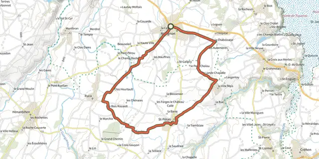 The Boucle Matignon - Saint-Pôtan - Ruca track on the IGN map