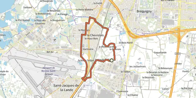 The Balade bocage track on the IGN map