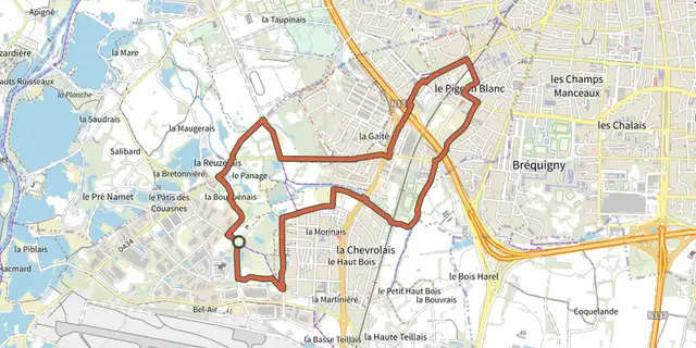 The Du Pigeon Blanc au Parc track on the IGN map