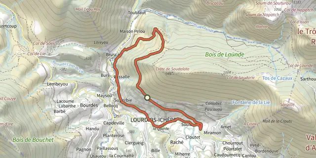 The Fougeraies de Laünde VTT asp06 track on the IGN map