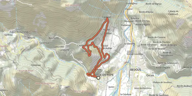 The Tour du Bugala VTT asp35 track on the IGN map
