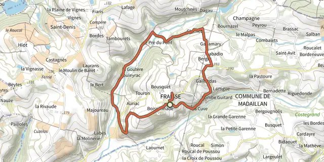 The Madaillan - VTT - 6.7 km track on the IGN map