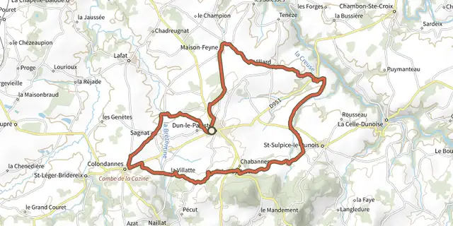 The La petite reine dunoise track on the IGN map