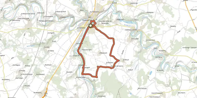 The Boucle 20 - Vivonne - Vallée du Clain track on the IGN map
