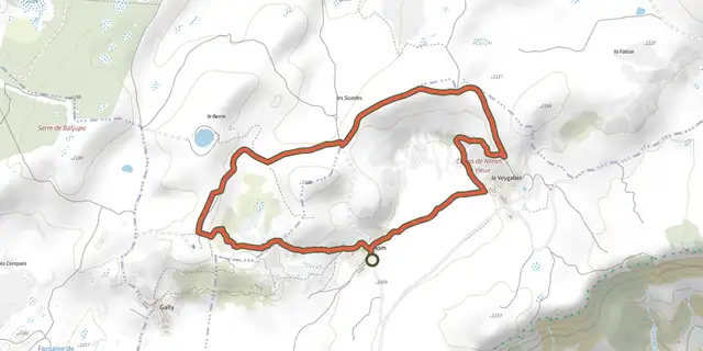 The Nîmes-le-Vieux track on the IGN map