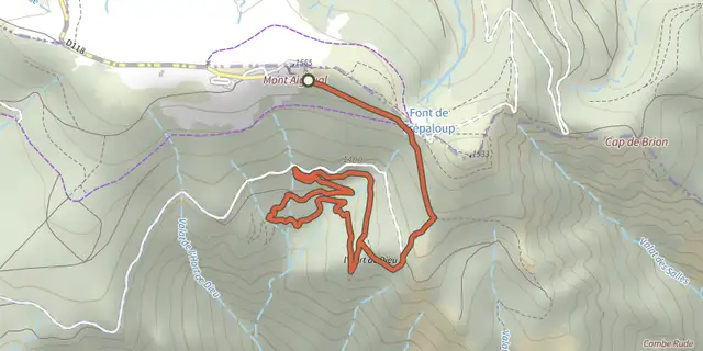 The L'Hort de Dieu arboretum track on the IGN map