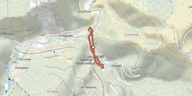 The Villefort track on the IGN map
