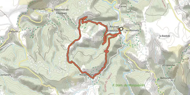 The Massevaques track on the IGN map