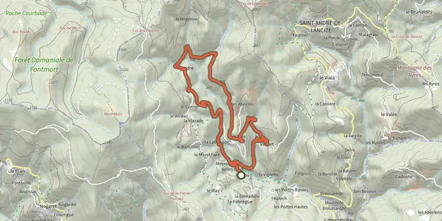 The La Flandonenque track on the IGN map