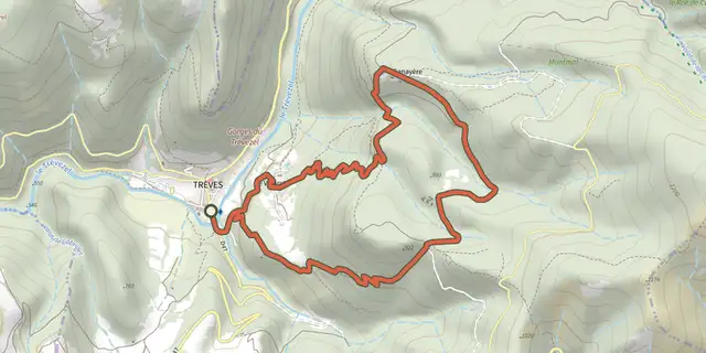 The Canayère track on the IGN map