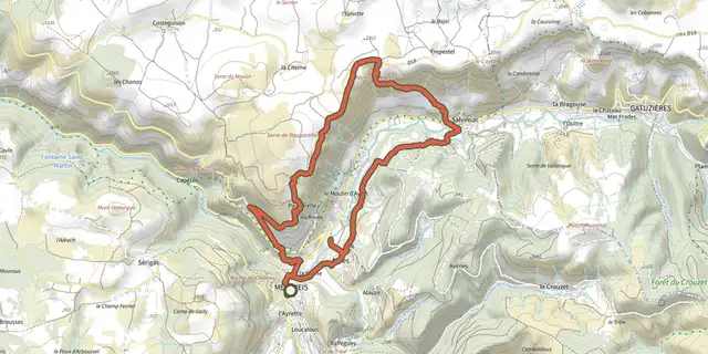 The Pauparelle track on the IGN map