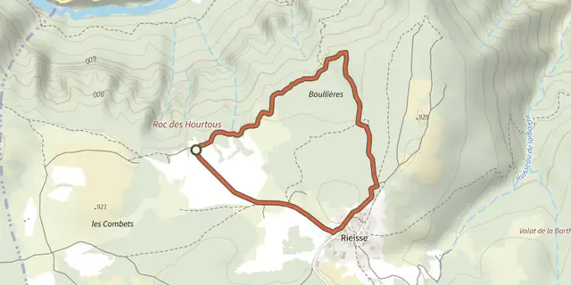 The Birds of the Causses and Gorges track on the IGN map