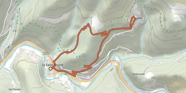 The Prunet track on the IGN map