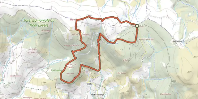 The Mallevrière track on the IGN map