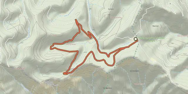 The Aire-de-Côte track on the IGN map