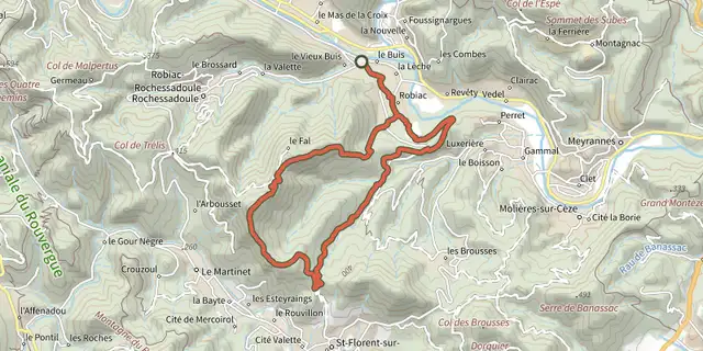 Tracé de La chapelle Lachamp sur le Plan IGN
