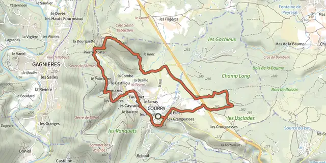 The Les dolmens de l’Ismaël track on the IGN map
