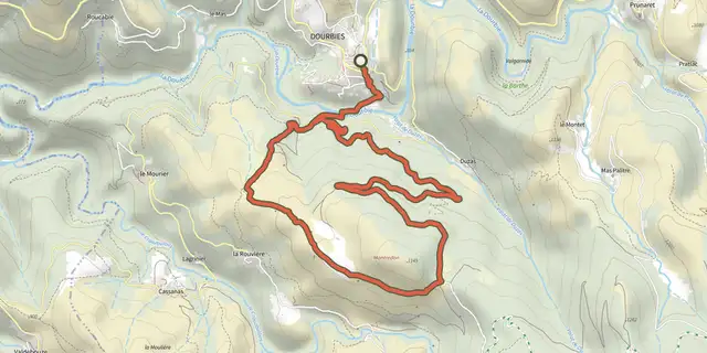 The MTB 5 - From Dourbies to St-Guiral, graded blue track on the OpenTopoMap map