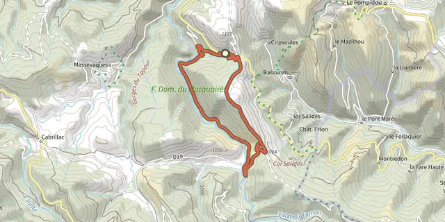 The Col de Salidès track on the IGN map