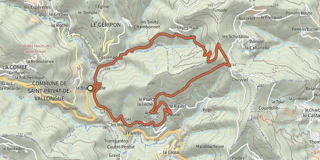 The Champdomergue track on the IGN map