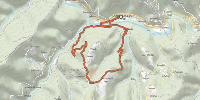 Tracé de Les roches sur le Plan IGN