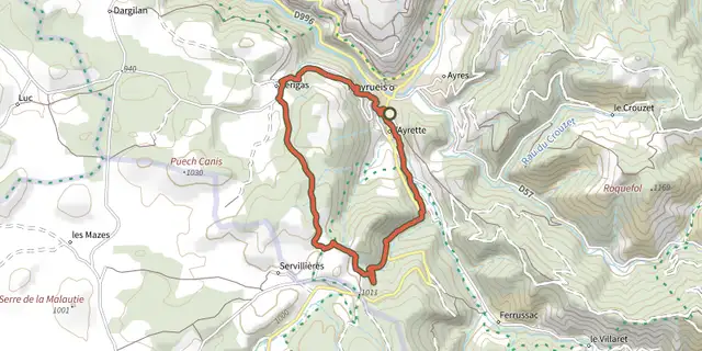 Tracé de Les deux fermes du causse noir sur le Plan IGN