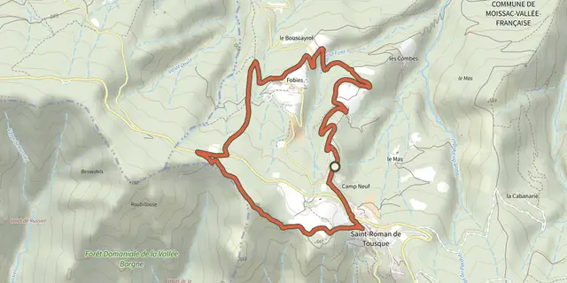 The Saint-Roman track on the IGN map