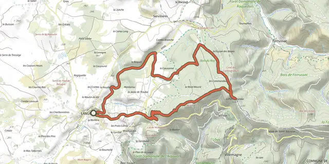 Tracé de La Croix du Devois sur le Plan IGN