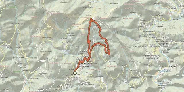 Tracé de Col de Peyrefiche sur le Plan IGN