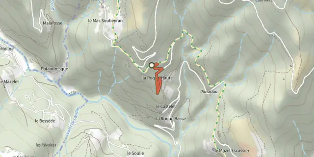 The La Roque Magnanerie (silkworm farm) track on the IGN map