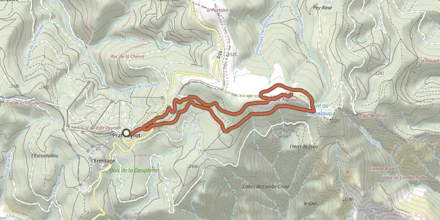 Tracé de Les Balcons de l'Aigoual - Parcours Landart sur le Plan IGN