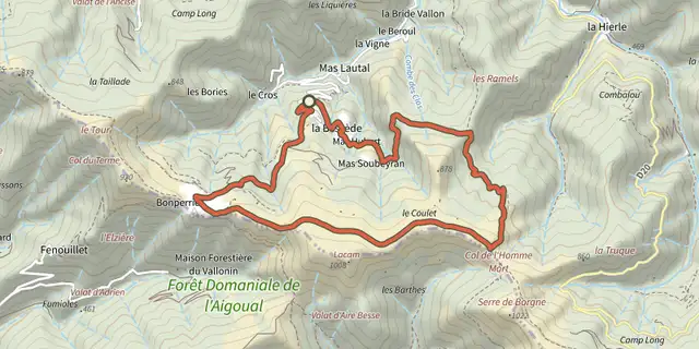 The The wood pigeon track on the IGN map