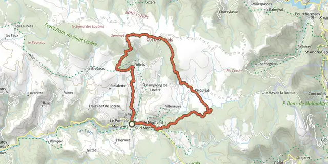The Finiels and Pont du Tarn, Trail #25 track on the IGN map