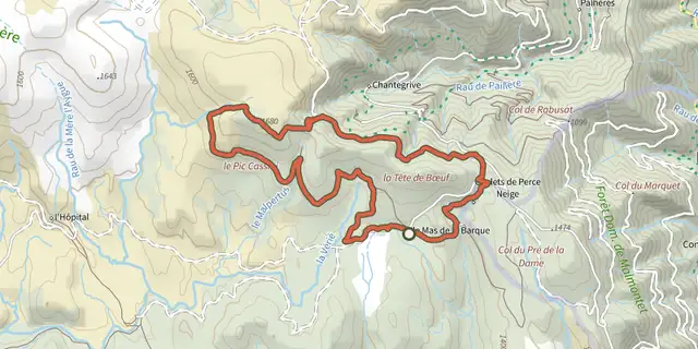The Chalet de l'Aigle and Pic Cassini, Trail #19. track on the IGN map