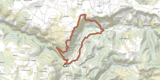 The Pauparelle- Trail n°22 track on the IGN map