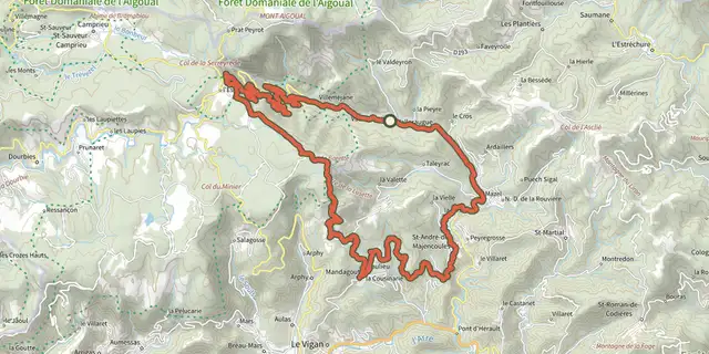 Tracé de Col de la Lusette sur le Plan IGN