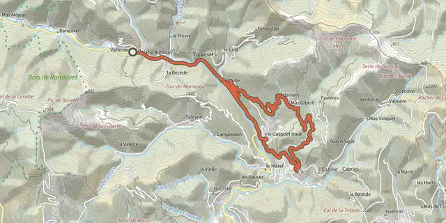 Tracé de La boucle d'Ardaillers sur le Plan IGN
