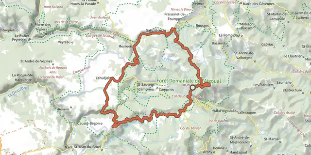 Tracé de En bordure des Causses sur le Plan IGN