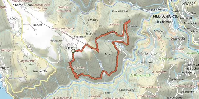 The La Viale irrigation channel track on the IGN map