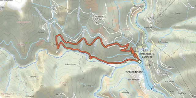 Tracé de Le Chassezac sur le Plan IGN