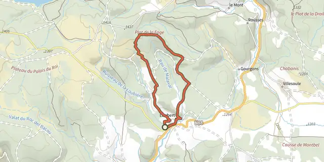 The Plot de la fage track on the IGN map